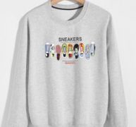 Guys Shoes And Letter Graphic Sweatshirt