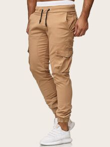 Guys Side Pocket Drawstring Waist Cargo Pants