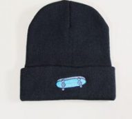 Guys Skateboard Shoes Embroidery Knit Beanie