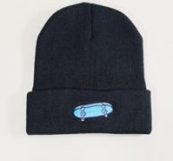 Guys Skateboard Shoes Embroidery Knit Beanie