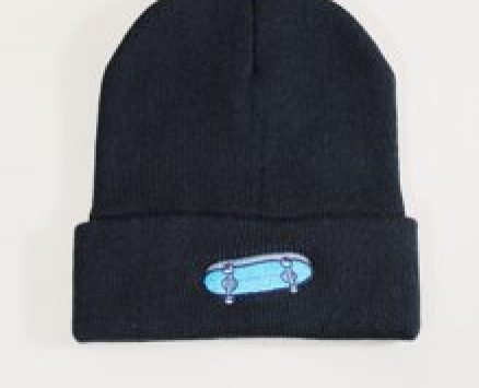 Guys Skateboard Shoes Embroidery Knit Beanie
