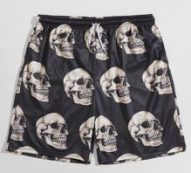 Guys Skull Graphic Drawstring Shorts
