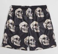 Guys Skull Graphic Drawstring Shorts
