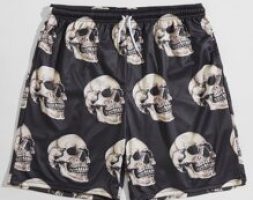 Guys Skull Graphic Drawstring Shorts