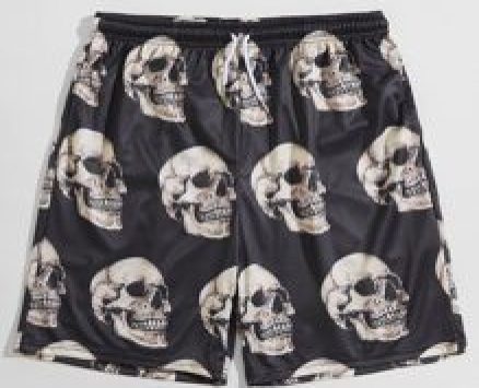 Guys Skull Graphic Drawstring Shorts