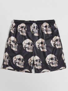 Guys Skull Graphic Drawstring Shorts