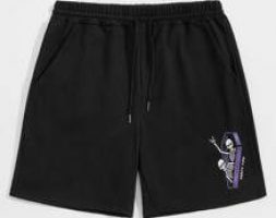 Guys Skull Graphic Drawstring Shorts