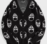 Guys Skull Pattern Drop Shoulder Cardigan