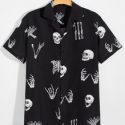 Guys Skull Pattern Shirt