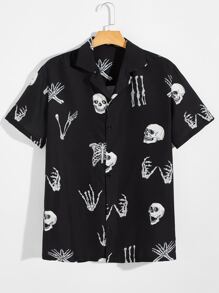 Guys Skull Pattern Shirt