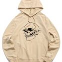 Guys Skull Print Drawstring Hoodie