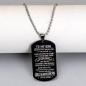 Guys Slogan Graphic Charm Necklace