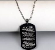 Guys Slogan Graphic Charm Necklace