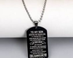 Guys Slogan Graphic Charm Necklace