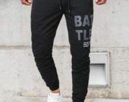 Guys Slogan Graphic Drawstring Waist Sweatpants