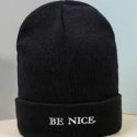 Guys Slogan Graphic Embroidery Knit Beanie