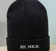 Guys Slogan Graphic Embroidery Knit Beanie