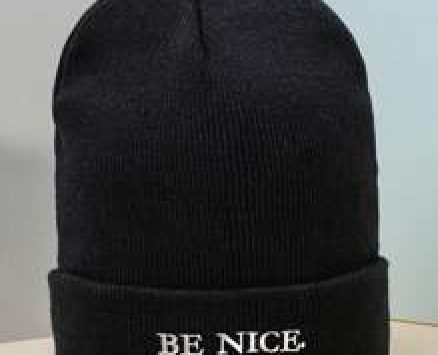 Guys Slogan Graphic Embroidery Knit Beanie