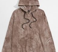 Guys Slogan Graphic Tie Dye Pouch Pocket Drawstring Hoodie