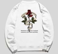 Guys Slogan & Floral Graphic Sweatshirt