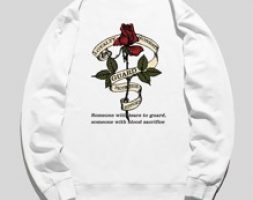 Guys Slogan & Floral Graphic Sweatshirt