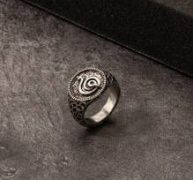 Guys Snake Engraved Ring