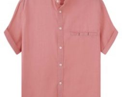 Guys Solid Button Front Shirt