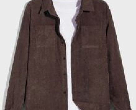 Guys Solid Button Front Shirt