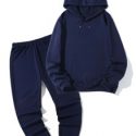 Guys Solid Drawstring Hoodie & Sweatpants