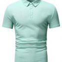 Guys Solid Half Button Polo Shirt