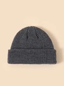 Guys Solid Knit Beanie