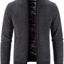 Guys Solid Zip Up Cardigan