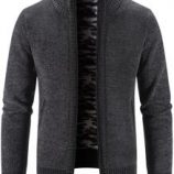 Guys Solid Zip Up Cardigan