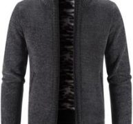 Guys Solid Zip Up Cardigan