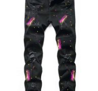 Guys Splash Print Ripped Jeans