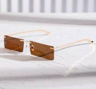 Guys Square Rimless Sunglasses