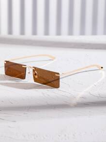 Guys Square Rimless Sunglasses