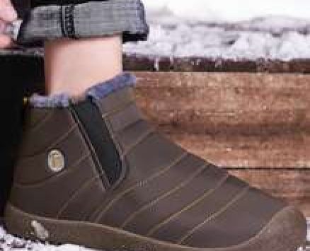 Guys Stitch Detail Slip On Snow Boots