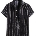 Guys Striped Button Front Shirt