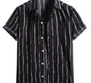 Guys Striped Button Front Shirt