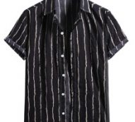 Guys Striped Button Front Shirt