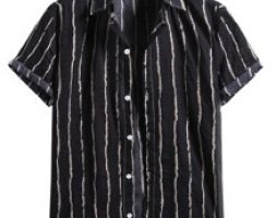 Guys Striped Button Front Shirt