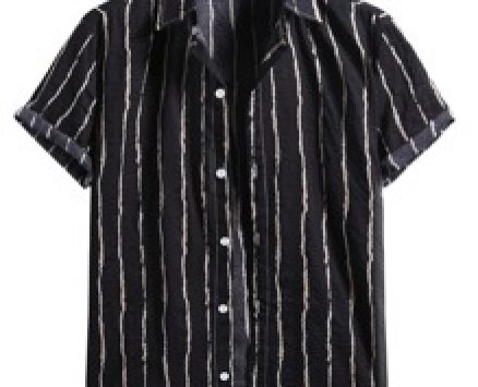 Guys Striped Button Front Shirt