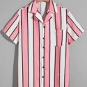 Guys Striped Button Front Shirt