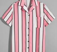 Guys Striped Button Front Shirt