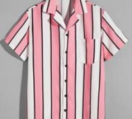 Guys Striped Button Front Shirt