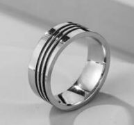 Guys Striped Design Ring