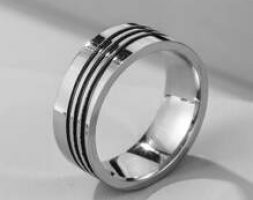 Guys Striped Design Ring