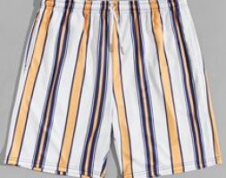 Guys Striped Drawstring Shorts