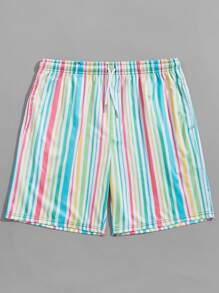 Guys Striped Drawstring Shorts